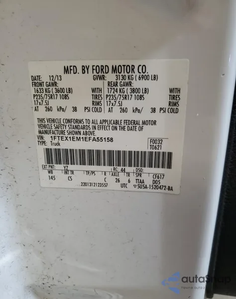 2014 Ford F150 Super Cab from USA, damaged, VIN 1FTEX1EM1EFA55158